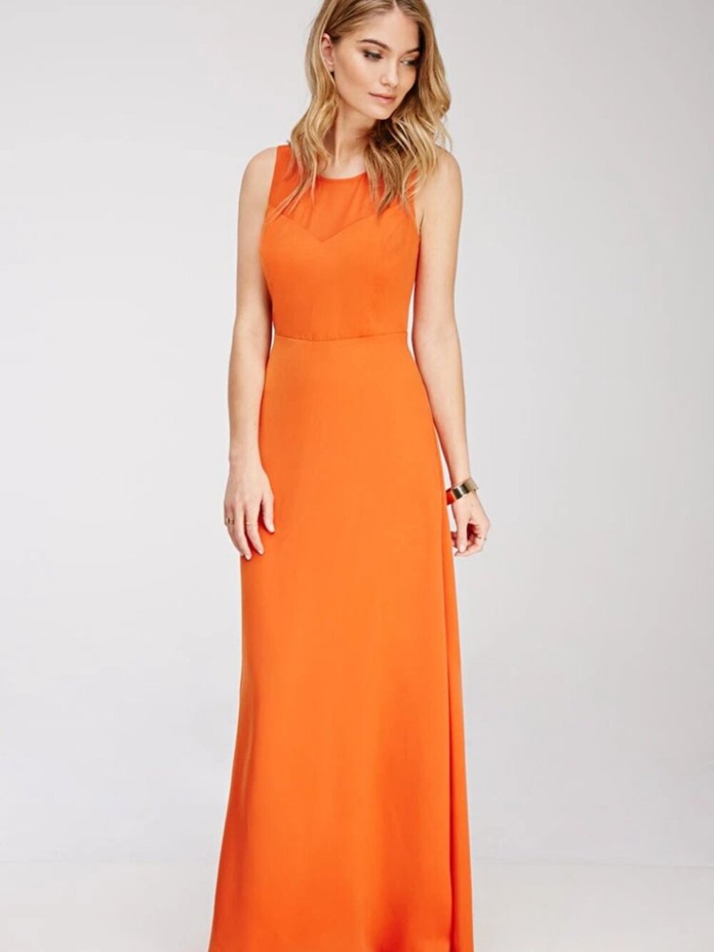 Forever 21 Contemporary Chiffon-Paneled Maxi Dress, size XS